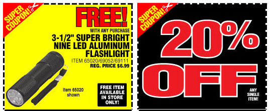 Harbor Freight Tools Free Flashlight